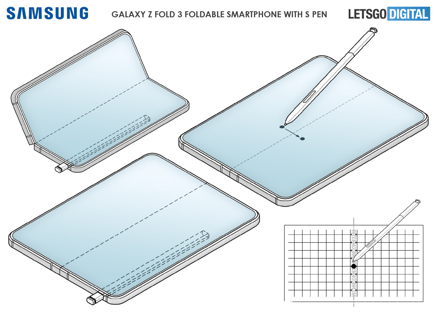 疑似三星 Galaxy Z Fold 3 專利公布，附帶 S pen