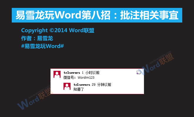 word批注 批注相關事宜：易雪龍玩Word第八招