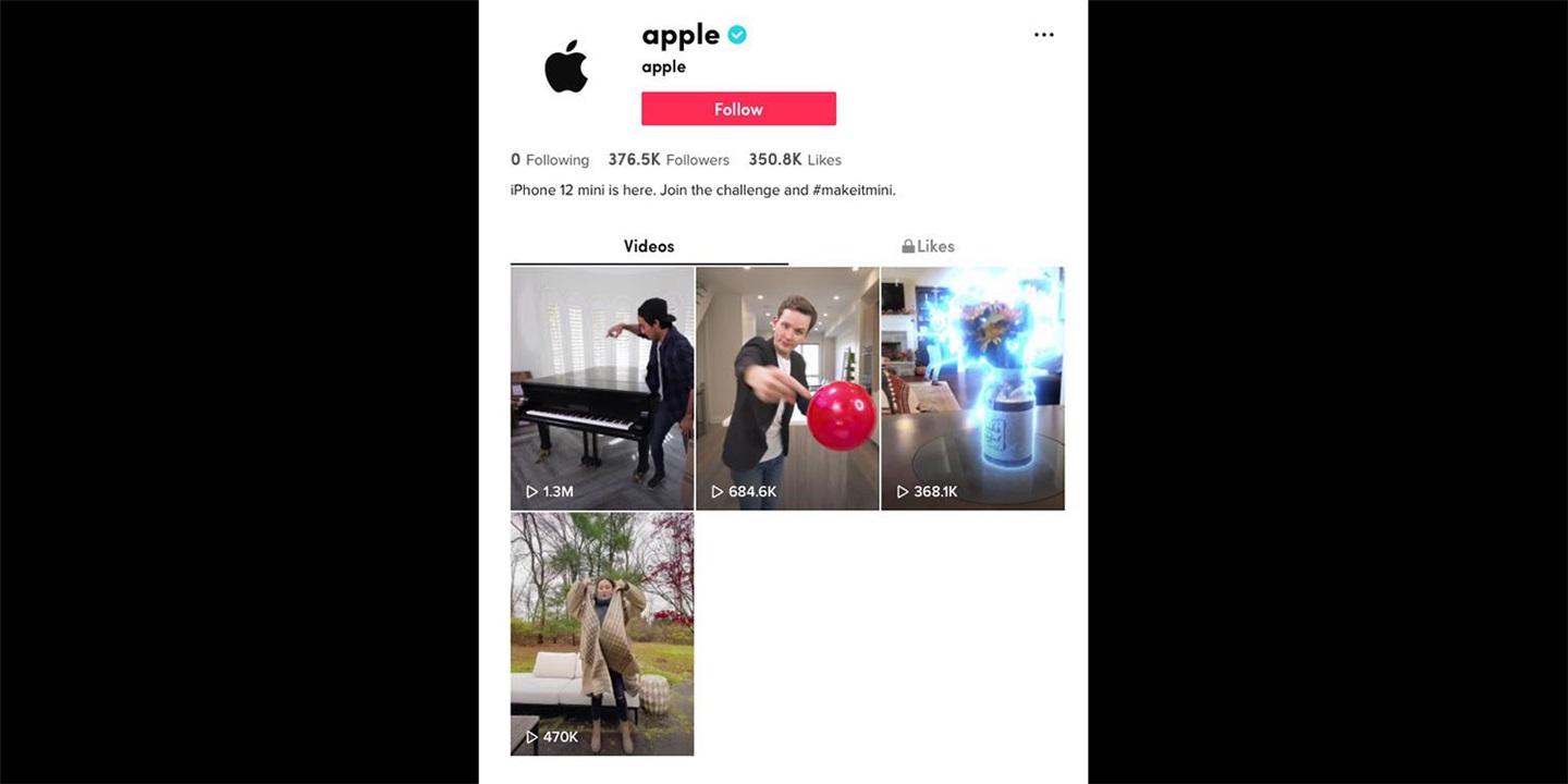 蘋果開(kāi)始使用 TikTok ：視頻宣傳 iPhone 12 mini 小巧尺寸，Pro 還能變 mini