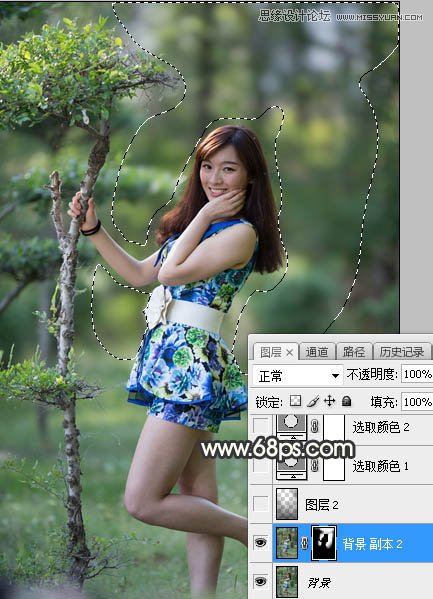 PS調(diào)出樹(shù)下美女照片夢(mèng)幻逆光效果