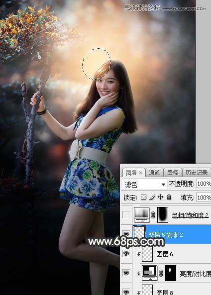 PS調(diào)出樹(shù)下美女照片夢(mèng)幻逆光效果