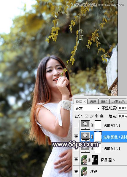 PS給外景人像照片添加陽光裝飾效果