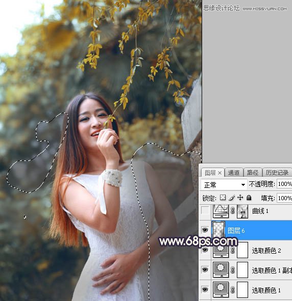 PS給外景人像照片添加陽光裝飾效果