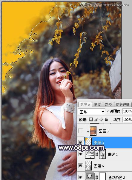 PS給外景人像照片添加陽光裝飾效果