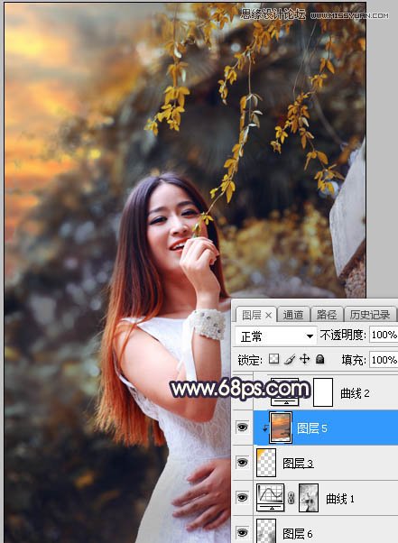 PS給外景人像照片添加陽光裝飾效果