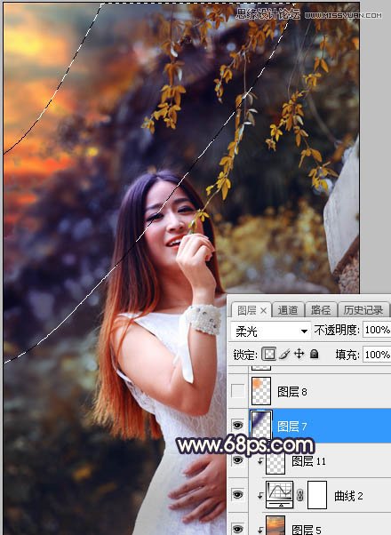 PS給外景人像照片添加陽光裝飾效果