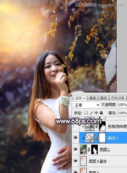 PS給外景人像照片添加陽光裝飾效果
