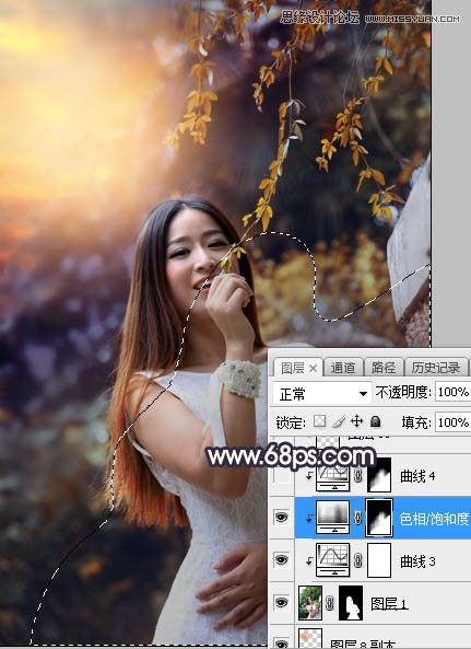 PS給外景人像照片添加陽光裝飾效果