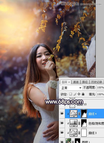 PS給外景人像照片添加陽光裝飾效果