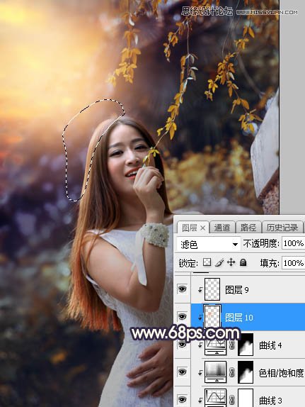 PS給外景人像照片添加陽光裝飾效果