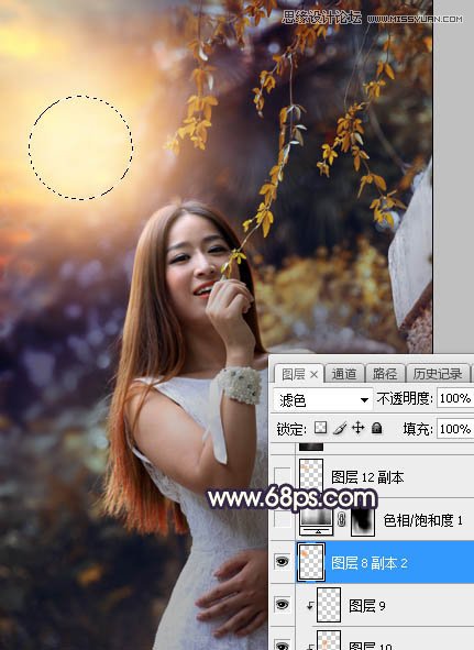 PS給外景人像照片添加陽光裝飾效果