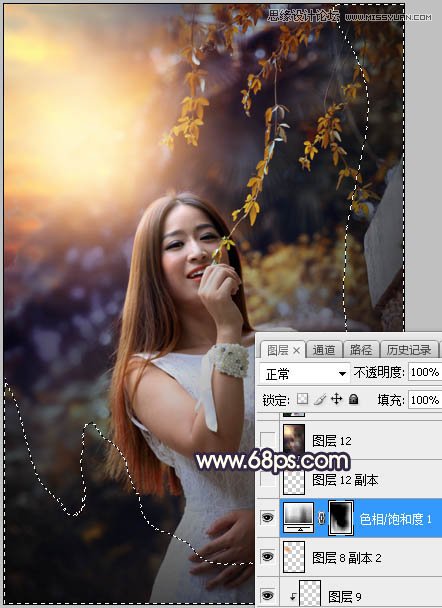 PS給外景人像照片添加陽光裝飾效果