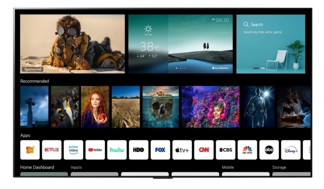 LG 發(fā)布 webOS 6.0 電視系統(tǒng)：全新 UI，支持遙控器 NFC 傳輸
