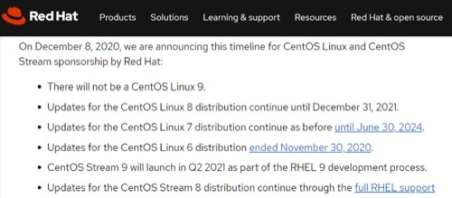 紅帽拒絕進(jìn)行投資，CentOS Linux 將停止維護(hù)