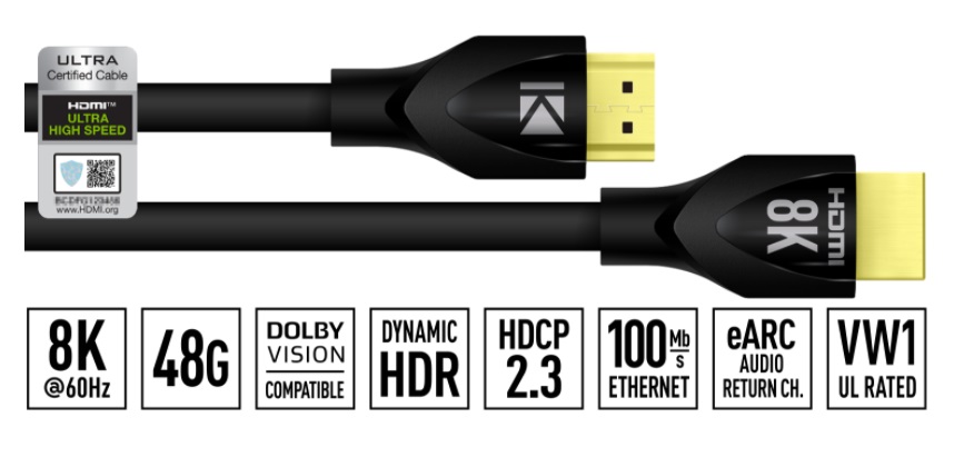 海外廠(chǎng)商發(fā)布 8K HDMI 線(xiàn)纜：帶寬 48Gbps，支持杜比視界