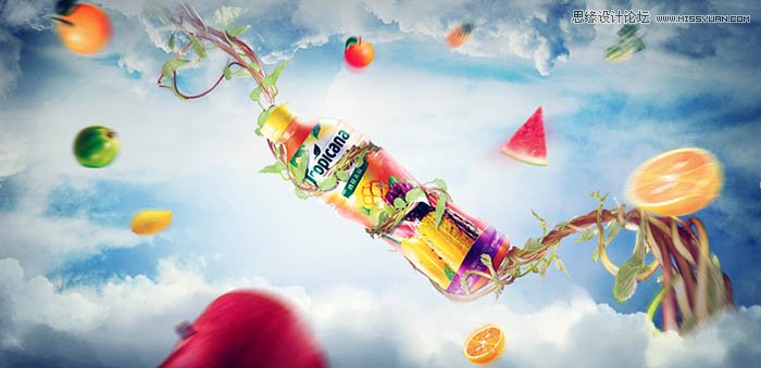 ps設(shè)計(jì)大氣時(shí)尚的水果飲料海報(bào)