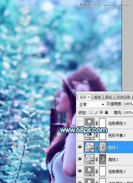 PS調(diào)出外景美女照片唯美藍(lán)色藝術(shù)效果