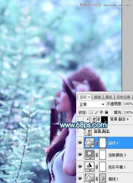 PS調(diào)出外景美女照片唯美藍(lán)色藝術(shù)效果