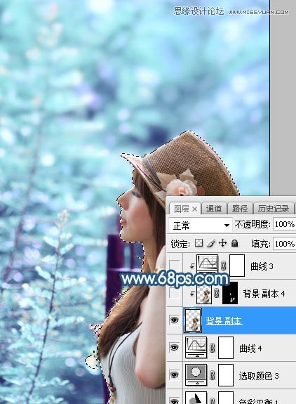 PS調(diào)出外景美女照片唯美藍(lán)色藝術(shù)效果