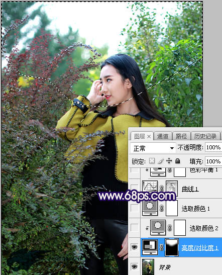 ps給外景美女人像添加夕陽光效美景