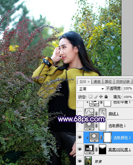ps給外景美女人像添加夕陽光效美景