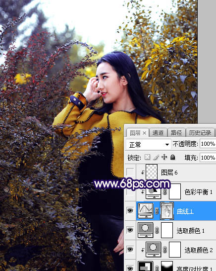 ps給外景美女人像添加夕陽光效美景