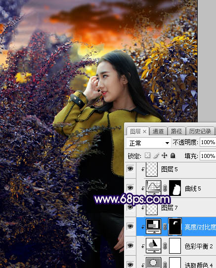 ps給外景美女人像添加夕陽光效美景