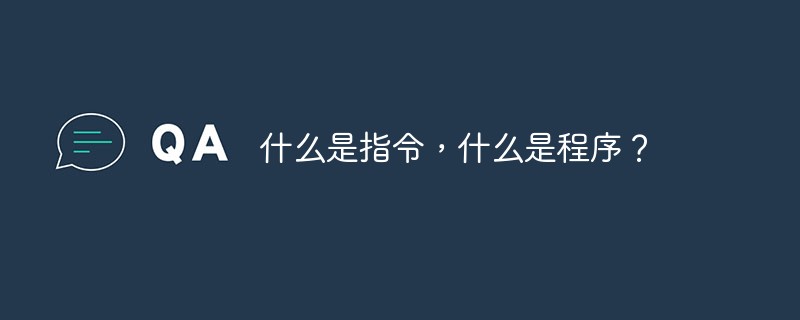 什么是指令，什么是程序？