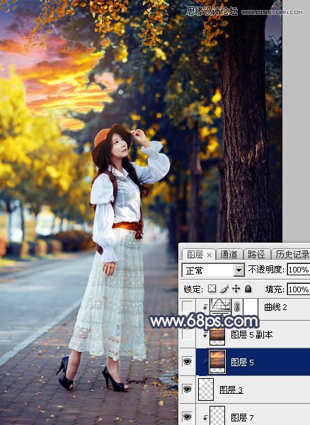 ps給外景人像添加金黃色夕陽(yáng)效果