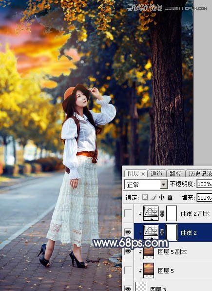 ps給外景人像添加金黃色夕陽(yáng)效果