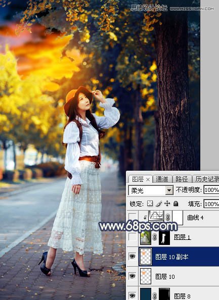 ps給外景人像添加金黃色夕陽(yáng)效果