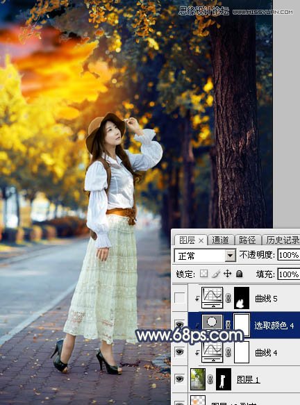ps給外景人像添加金黃色夕陽(yáng)效果