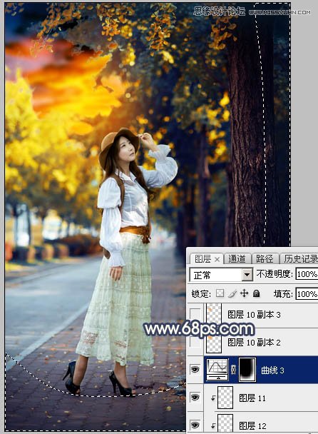 ps給外景人像添加金黃色夕陽(yáng)效果