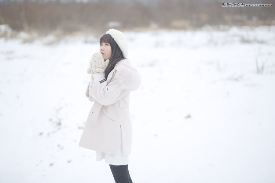 PS給外景人像添加漫天紛飛的大雪效果