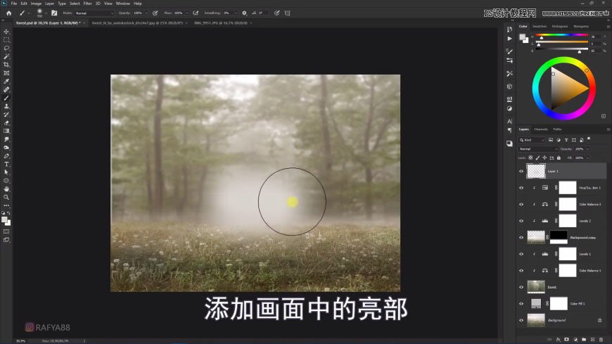 PS創(chuàng)意合成森林中的新娘和鳥(niǎo)籠