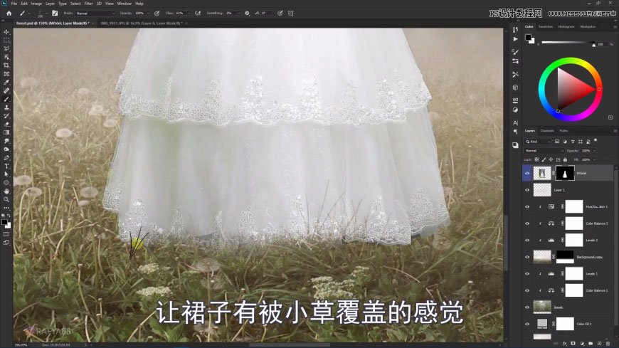 PS創(chuàng)意合成森林中的新娘和鳥(niǎo)籠
