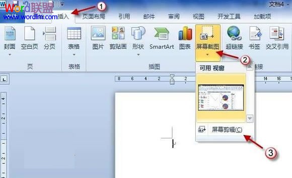 word屏幕截圖 Word2010屏幕截圖插入功能如何使用？
