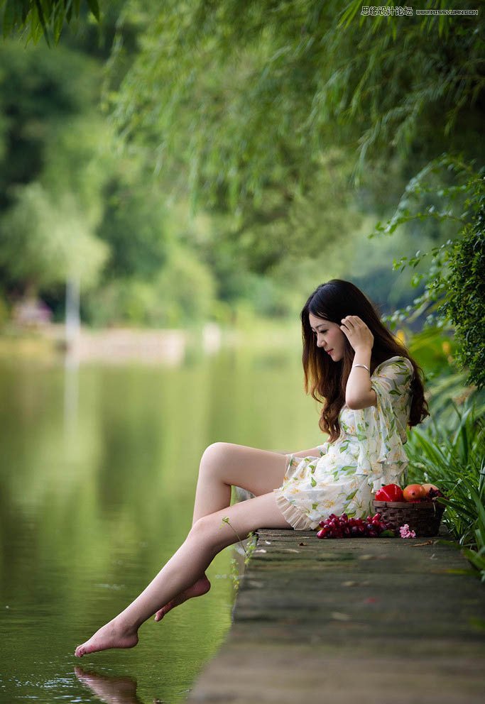 PS調(diào)出河邊美女夢幻橙色調(diào)效果