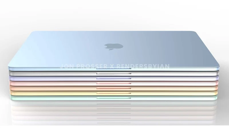 重大設計變更，蘋果新一代七彩 MacBook Air 渲染圖曝光：白色鍵盤 + 觸控板變小