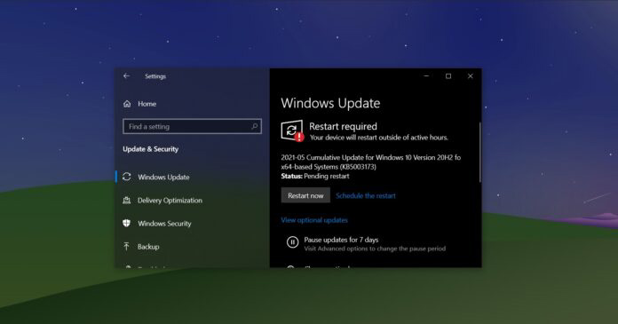 微軟 Win10 KB5003173 累積更新發(fā)布：修復(fù) CPU 占用率過高問題