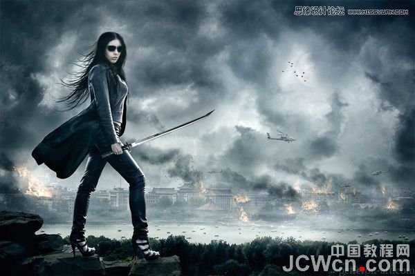 PS合成制作玄幻女劍客電影場(chǎng)景