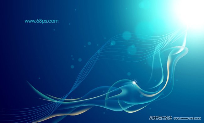 PS設(shè)計(jì)流暢的藍(lán)色光束壁紙