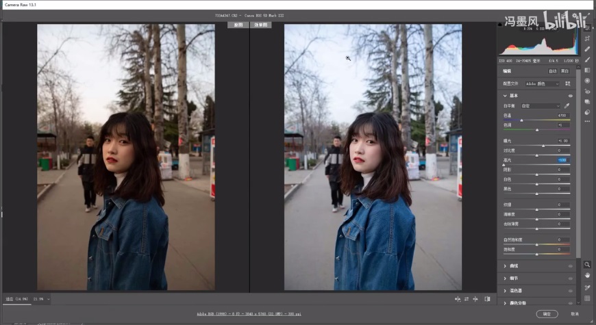 清新ins風(fēng)的camera raw人像修圖調(diào)色教程