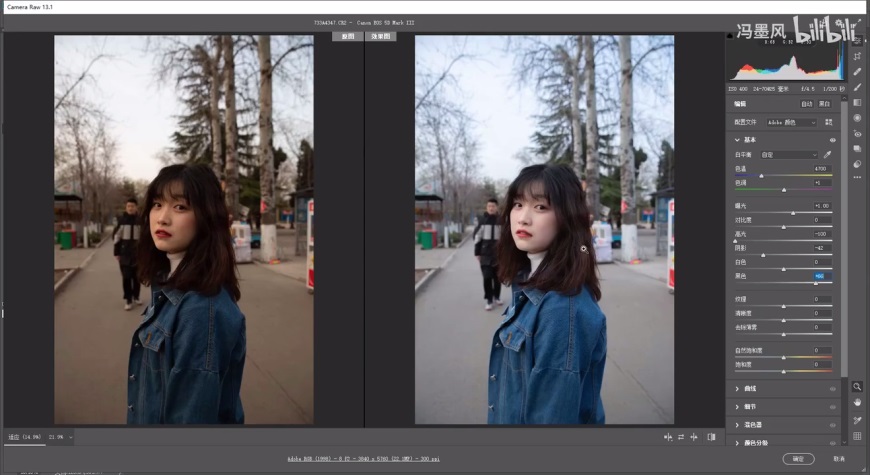 清新ins風(fēng)的camera raw人像修圖調(diào)色教程