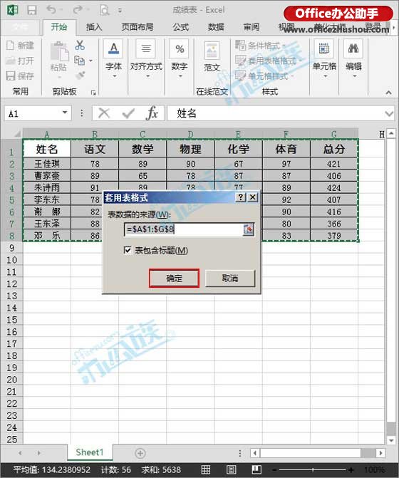 excel套用表格格式 Excel2013如何套用表格格式？