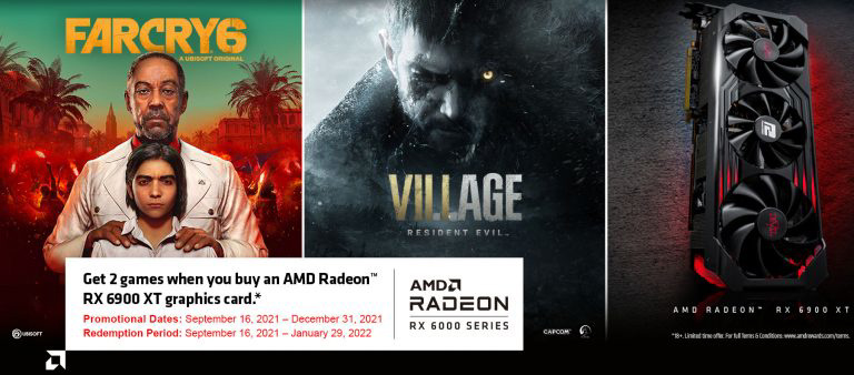 AMD RX 6900 XT 顯卡促銷,部分地區(qū)可獲贈《孤島驚魂 6》《生化危機(jī):村莊》