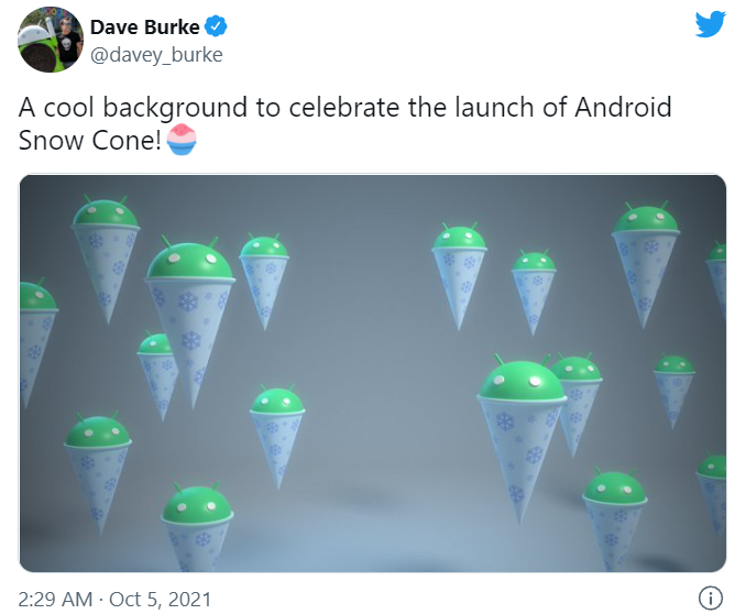 谷歌 Android 12 的甜點(diǎn)名稱確認(rèn)為 Snow Cone 刨冰，包含 162 項(xiàng)安全補(bǔ)丁