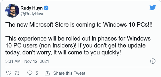 官宣：Win11微軟商店正式向Windows 10用戶(hù)推出