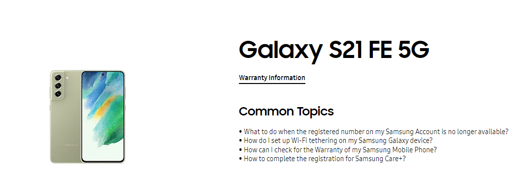 三星 Galaxy S21 FE 官方渲染圖公布，已出現(xiàn)在網(wǎng)站支持頁面