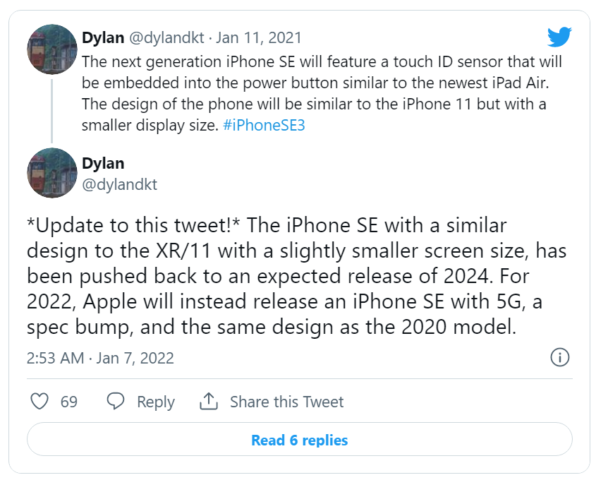 爆料：2022 款蘋果 iPhone SE 設(shè)計(jì)不變、支持 5G，2024 年外觀才會(huì)大改